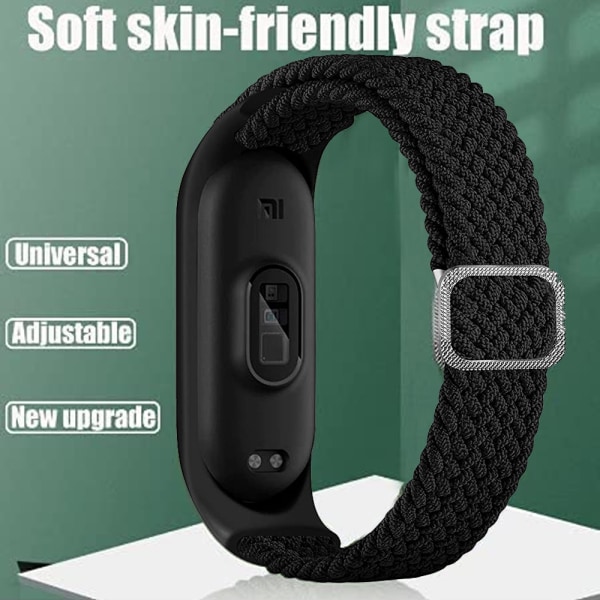 Flettet Solo Loop Band kompatibelt for Xiaomi Mi armbånd