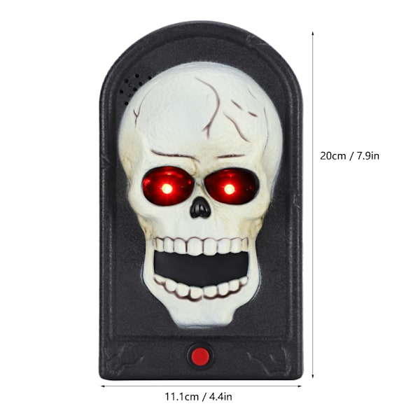 Halloween Krybende Kranie Dørklokke Spøgelseshus Temafest Dørklokke Rekvisitter med Lys