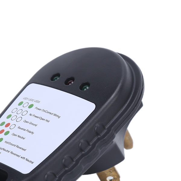 30A 125V RV-piirin analysaattori Kannettava virrankontrollitesteri Pistorasia LED-valoindikaattorilla