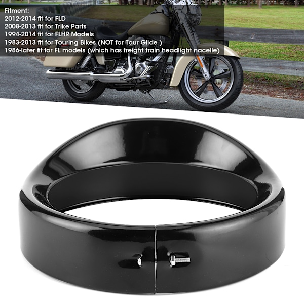 7 tommer Forlygte Trim Ring Lys Bezel Visor Dækning Motorcykel Modifikation Passer til FLD LHR FL Trike Dele