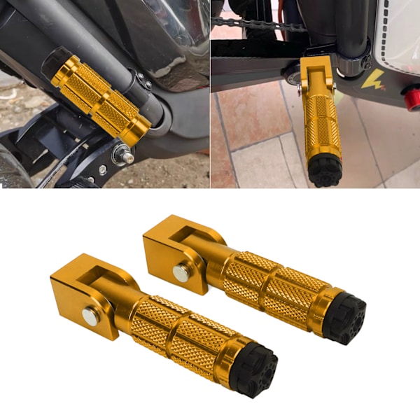 2 stk. Motorcykel Foldbare Fodstøtter M8 Antislip Aluminium Legering Universal til Motorcykler ATV UTV Go Kart Guld