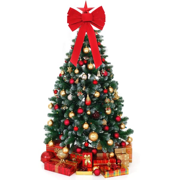 Juldekorationer, röd flanell julrosett D:26cm*40cm