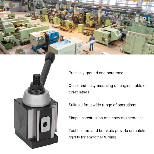 Stempelverktøyholder for dreiebenk 10‑15 tommer sving, raskt skiftende CNC-dreiebenkverktøyholder, erstatning for BXA-serien