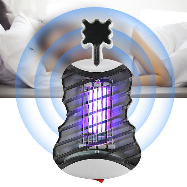 110-240V LED Lampa i Violinform Elektronisk Multifunktionell Myggdödarlampa Fälla (Svart)