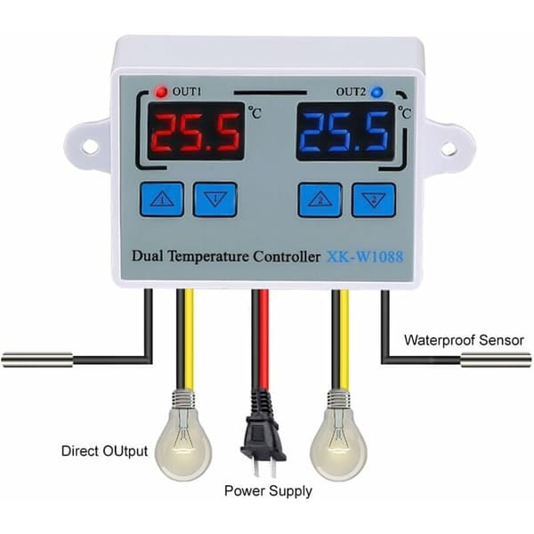 Temperaturregulator för luftkonditioneringssystem, utrustad med ABS-materialskal, LED digital display och känslig sensorprob