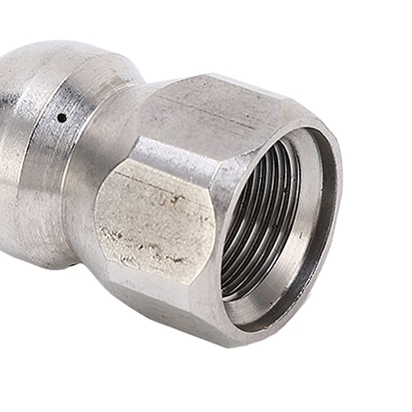 5000PSI Högtryckstvättmunstycke Rörrensning Munstycke Rostfritt Stål Jetter Munstycke Kulhuvud Fram 1 Bak 3 Hål G3/8in