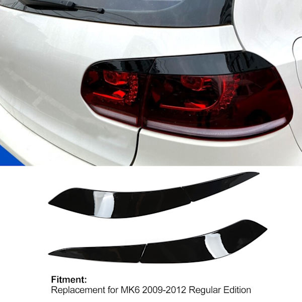 4-pack Baklyktsögonbryn Kit ABS Svart UV-resistent Väderbeständig Ersättning för MK6 2009‑2012