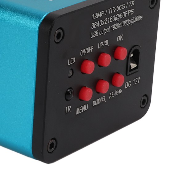 4K 12MP 60FPS Industrielt Mikroskopkamera med 0,5X Linse Høy Oppløsning Digital Elektronisk Mikroskopkamera AC100‑240VUS Plugg