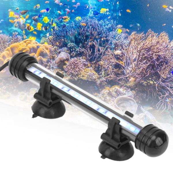 Akvarielampe Vandtæt Fiskekumbelysning med LED-lys 3 Tilstande Dæmpbar 100‑240VAU Stik 18CM