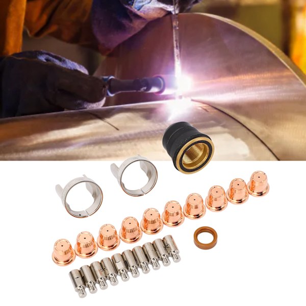 24 st Plasma Skärbrännare Spets Kit Förbrukningsvaror för IPT‑60 PT‑60 IPT‑40 Skärare Elektrod Skyddskåpa Avstånd Swirl Ring
