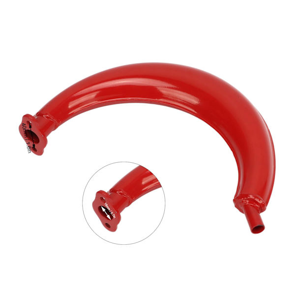 Avgassdämpare Röd Avgassilencer Rör Halvmåneform 40mm Ersättning för 49cc 60cc 66cc 80cc 2-taktsmotor