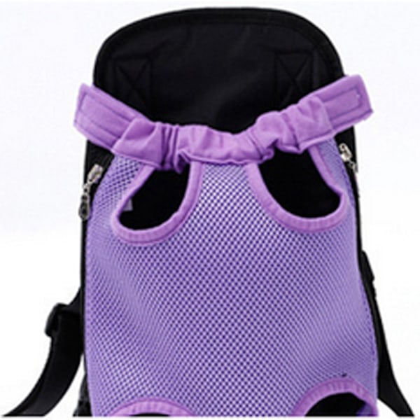 Outdoor Portable Pet Cat Dog Carrier Front Breathable Backpack Legs Out Travel Bag (purple-xl)