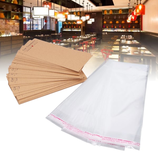 50 Set Bilunderlägg Förpackning Endast Tomma Sublimerings Kraftpapper Underlägg Displaykort med Självförslutande Påsar