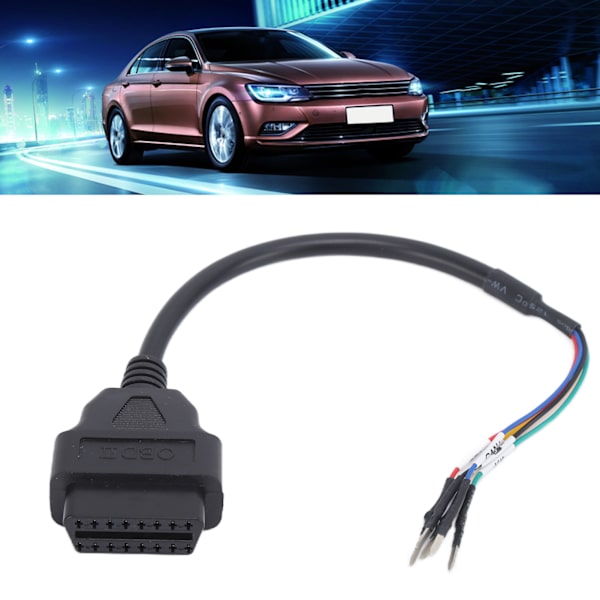 16-nastainen OBD-kaapeliadapteri ABS musta Moottorin diagnosointityökalu kuorma-autoille, ajoneuvoille ja moottoripyörille
