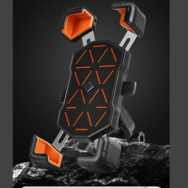 Cykeltelefonhållare Anti-Skak Lätt Multifunktionell Navigationsmobiltelefonklämma för Cyklar Mountainbikes Orange Spegelmontering