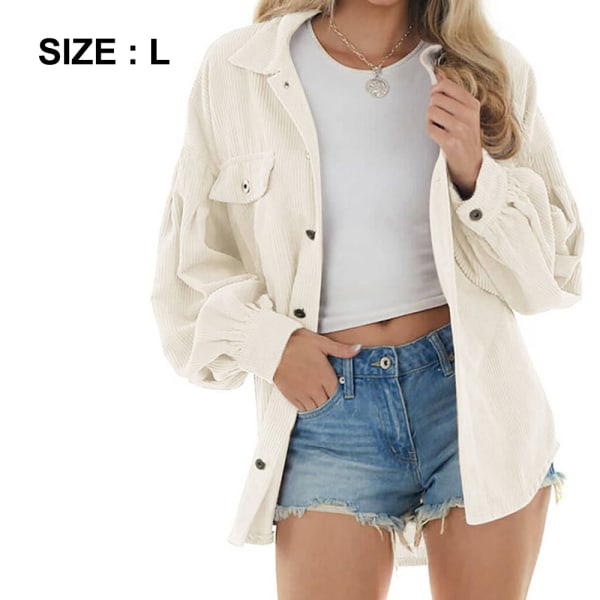 Women's Corduroy Button Down Shirts Casual Long Sleeve  Jacket