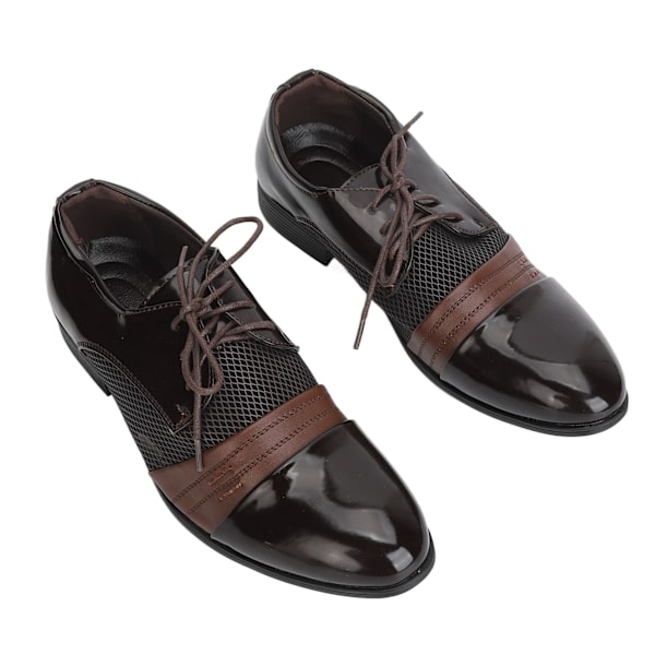 Formella Business-skor Snörning Fritid PU-läder Herr Casual Dress Skor för Vardagslivet Brun 44