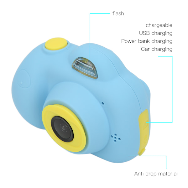 2 Tommer HD Skjerm Barn Tegneserie Digitalt Kamera Dobbelt Kamera 1080P Mini Foto Kamera Leke