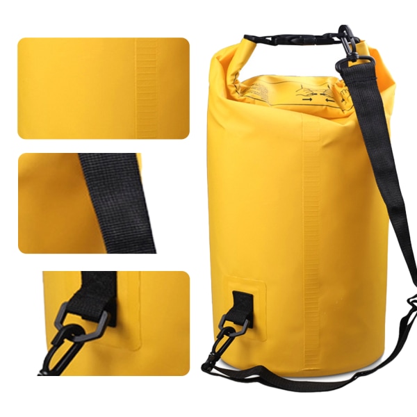 PVC vattentät väska bucket bag vattentät väska beach rafting Yellow 10L