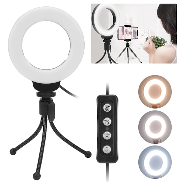 4 Tuuman 48LED-Renkaan Täyttövalaisin, Kannettava Mini Selfie-Valokuvaus USB Vlog-Täyttölamppu