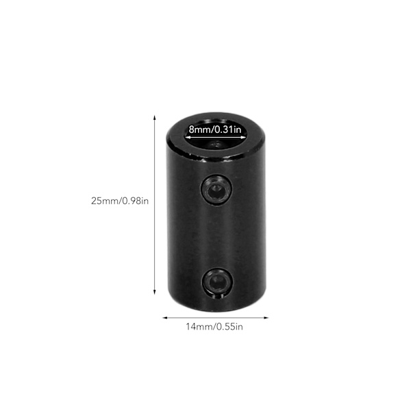 10 stk. Akselkobling Trinmotor Kobling 14 mm Diameter 25 mm Længde Ledforbindelse 5x8 mm / 0,2x0,31 tommer Sort