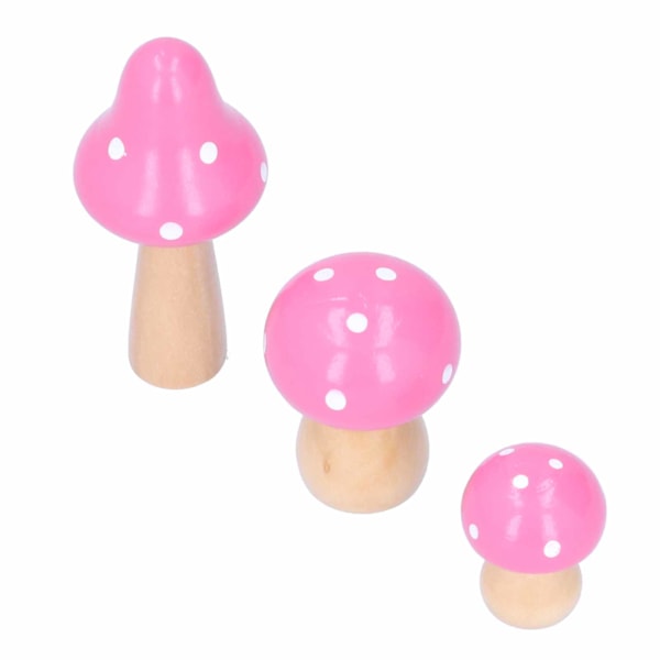 Träsvampar Sagoträdgårdstillbehör, Realistisk Form Ljus Färgdesign För Sovrum Studierum Dekor, 3st/Set Miniatyrfigurer Hög Kvalitet