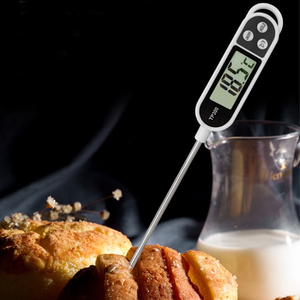 Digital stektermometer i rostfritt stål, snabb avläsning och respons, professionell sensor för säker matlagning, korrosionsbeständig lång sond för