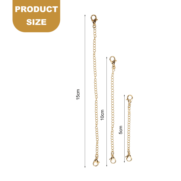 3 kpl kaulakorun jatkeet Delicate Necklace Extender Chain Set for