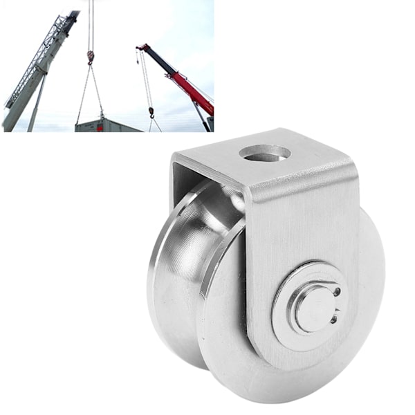 U-formad Spårhjul i Rostfritt Stål för Glidande Grindar, Industrivagnar, 48mm Diameter