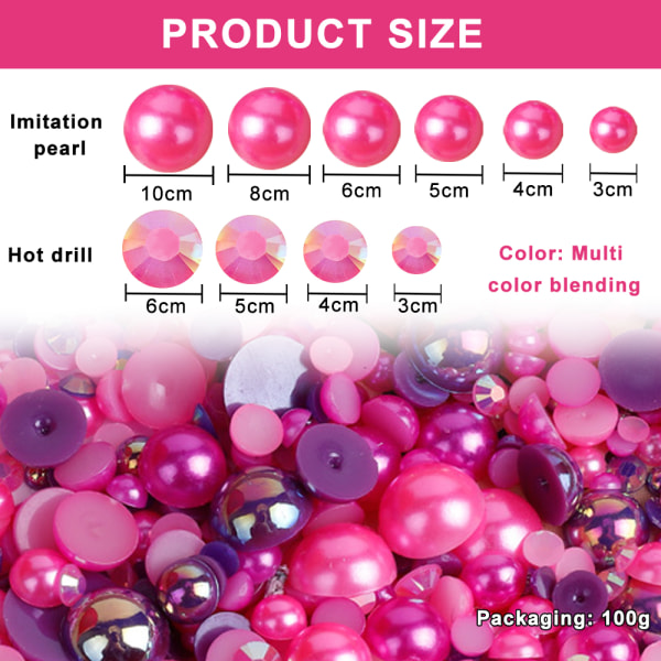 Half Pearls for Crafts Flatback Pearls Beads Set for DIY Nail