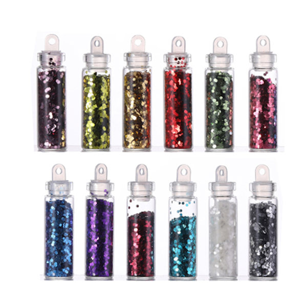 Glitterdekorasjon Blanding Farge DIY Neglekunst Klistremerker Sekkener Polering 6#