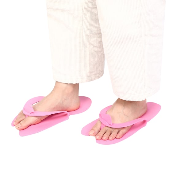 12 Paria Kertakäyttöisiä Spa-Pedikyyri-Tossuja Kynsi-Salonki Koti Matkustaminen Flip Flops 42 (Vaaleanpunainen)