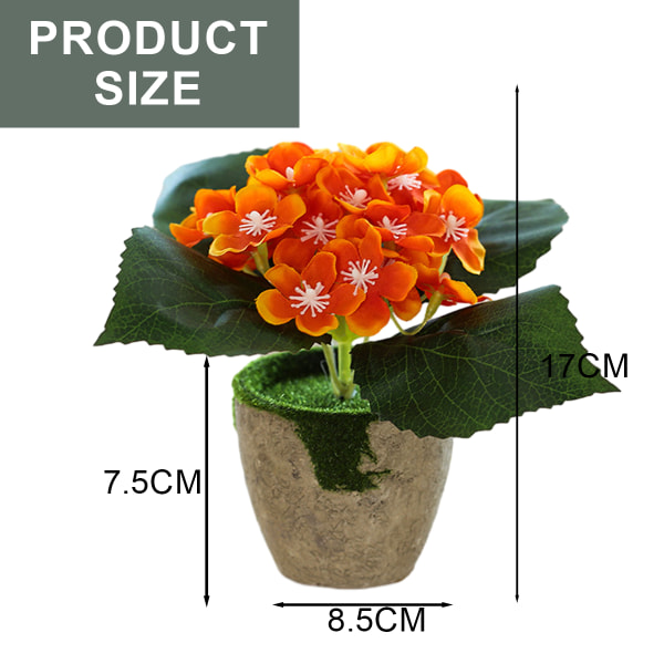 Kunstig blomst fireblad hortensia liten bonsai blomst kunstig