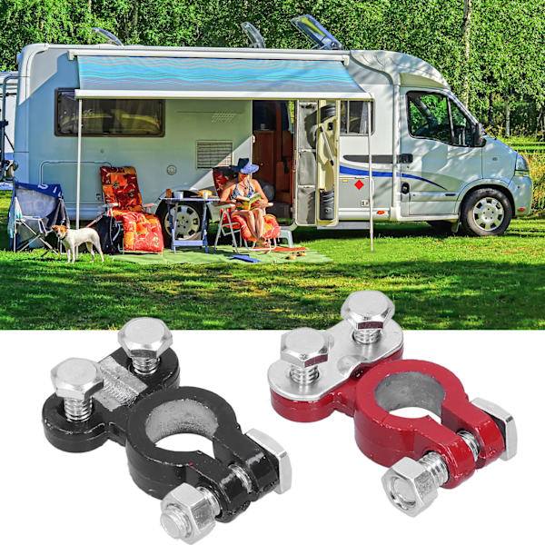 2 kpl Akun Liitäntäpisteet 2-väriset Punainen Musta Caravanille Autolle Pakettiautolle RV-ajoneuvolle Kuorma-autolle Moottoripyörälle