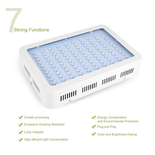 AC220-240V Fuld Spektrum 100 LED Plantevækstlys Hydroponics Vegs Blomstringspanel Lampe