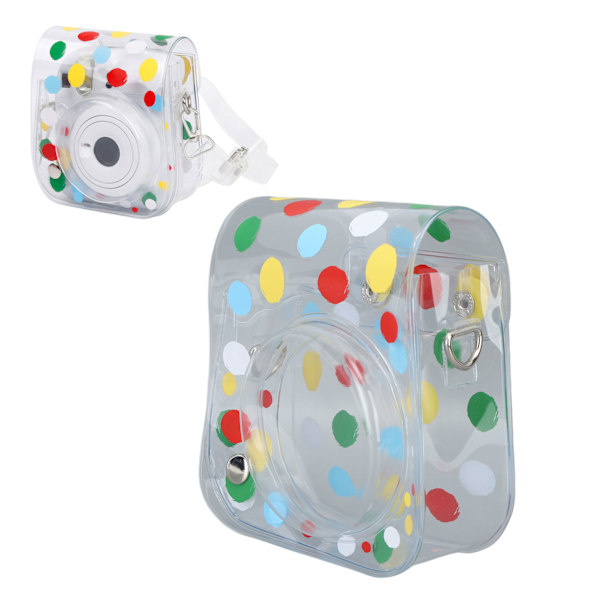 Kamera Beskyttelsesveske Transparent Fargerik Polka Dot Mønster Instant Kamera Etui for Mini 12