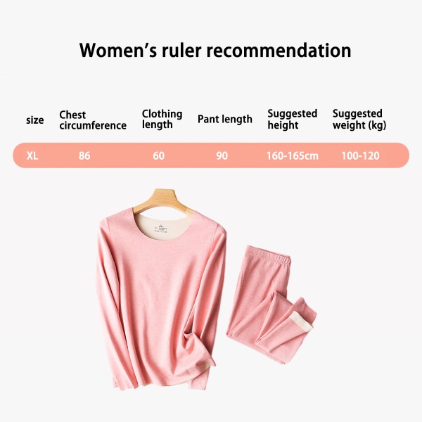 1 sæt lyserødt termisk undertøjssæt skærpet til mænd og kvinder