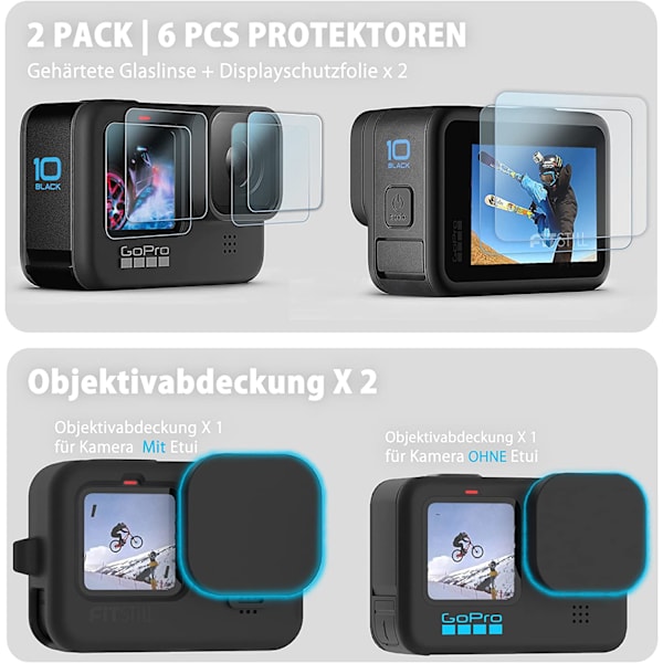 Go Pro Hero 11/10/9 Sort Beskyttende Etui i Silikonegummi