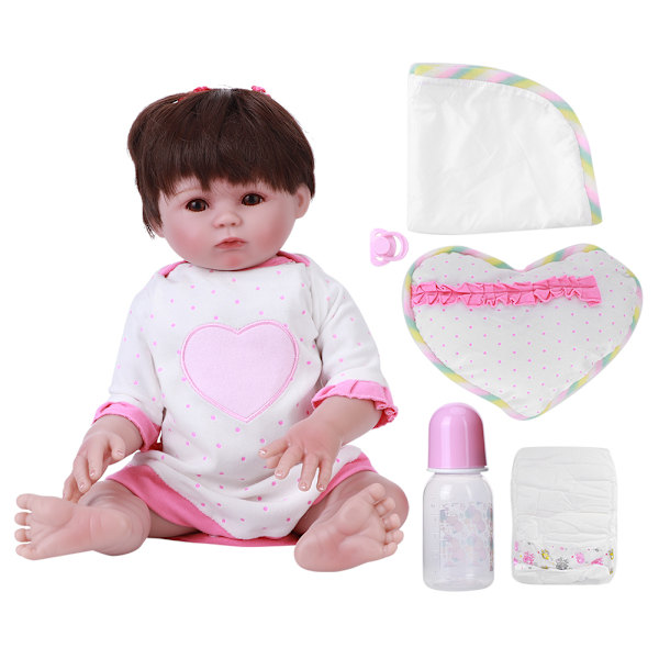 Silikon Babydocka Livsliknande Babydocka Leksak Simuleringsleksak Barn Flickor Födelsedagspresent 47cm47cm