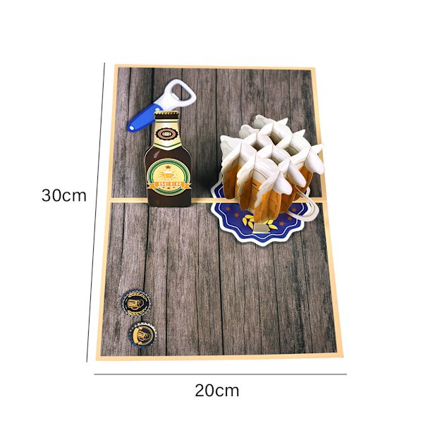 Olut ponnahdusikkuna kortti, 5x7-3D onnittelukortti, ponnahdusikkuna syntymäpäiväkortti