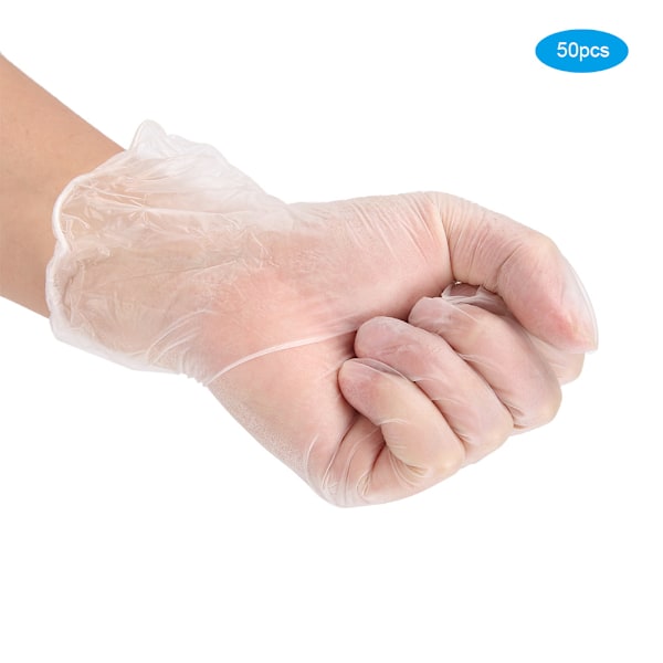 50 st Latex PVC Skyddshandskar Engångshandskar Anti-Halk för Skönhetssalong Nagelkonst
