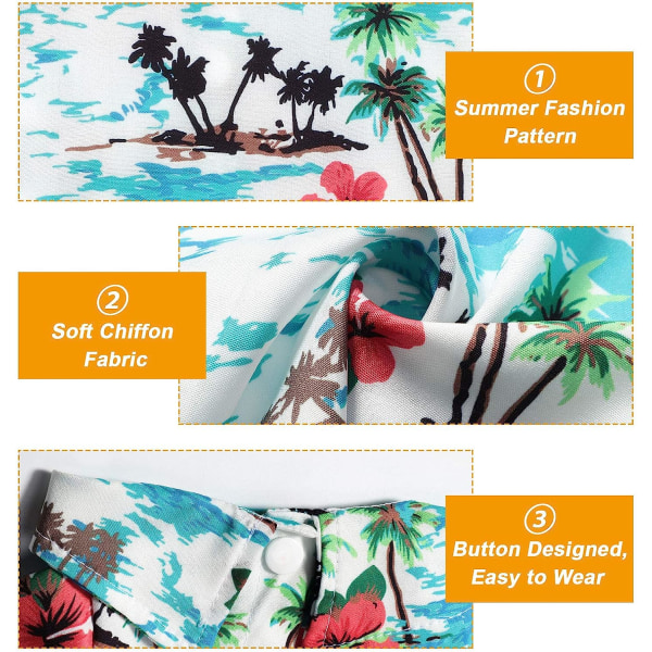 4 stykker Pet Summer T-Shirts Hawaii Style Blomster Hundeskjorte