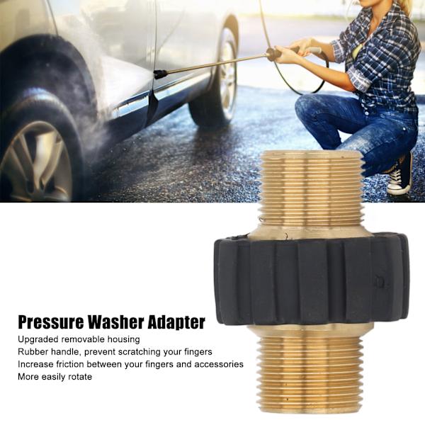 Trykvaske Adapter Pistol Slangekobling 5000PSI Vaskemaskine Reservedele Han M22 Til Han M22 (Indre Hul 14mm)