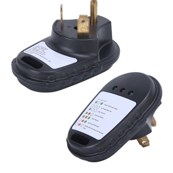 30A 125V RV Kretsanalysator Bærbar Strømtester Kontakt med LED-lysindikator