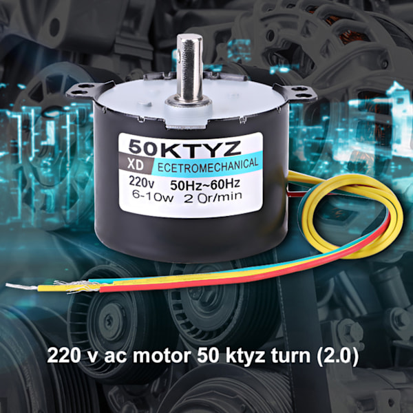 AC220V 10W 0.5A Permanentmagnet Synkronmotor CW/CCW 20r/min
