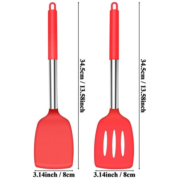 Professionell kock köksredskap, silikon solid stekspade, non-stick slitsade köksspatlar för effektiv matlagning och bakning, diskmaskinsvänlig