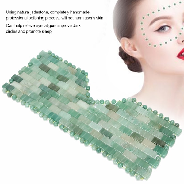 Ögonmask ansiktsmassager Naturlig Jade Sten Släcker Trötthet Minskar Sömn Avkoppling Vård Verktyg Aventurin