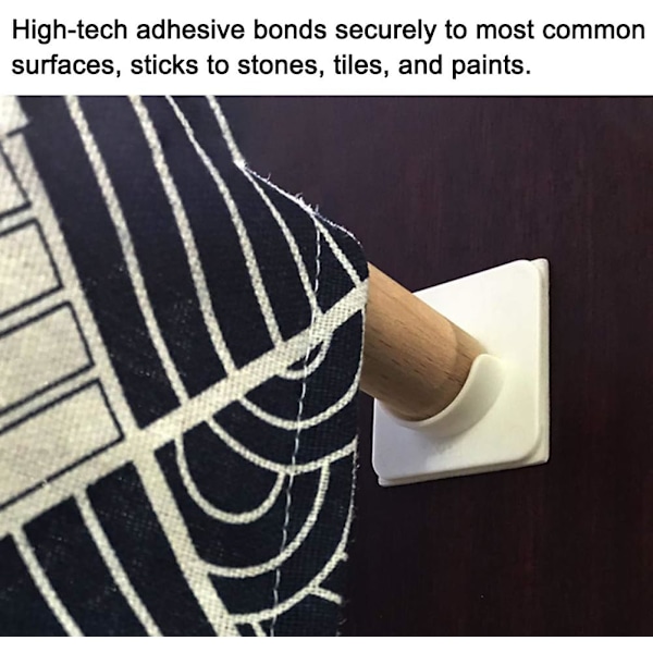Självhäftande Duschstångshållare, Elegant Design Gardinstångsfäste för Slät Yta, Ingen Borrning Krävs, Vattentät, Verktygsfri
