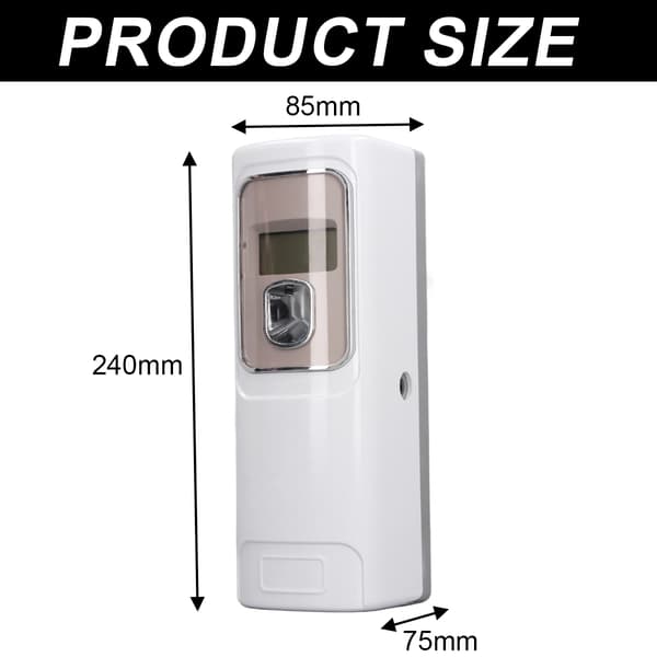 Aroma Spray Automatisk Timer Duft Dispenser LCD Display Programmerbar Aerosol Spray Justerbar Intervaltid Vægmonteret Installation