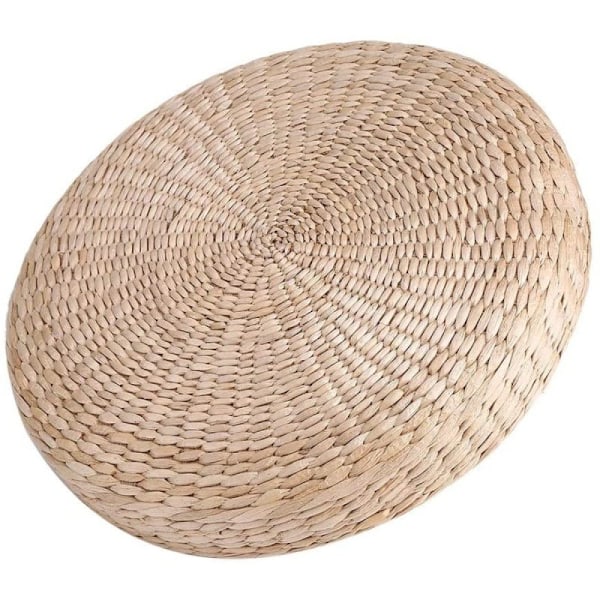 Bekväm året runt, meditationskudde av naturhalm, 40 cm diameter, handvävd för hållbarhet, lätt att rengöra, perfekt för meditation, yoga &